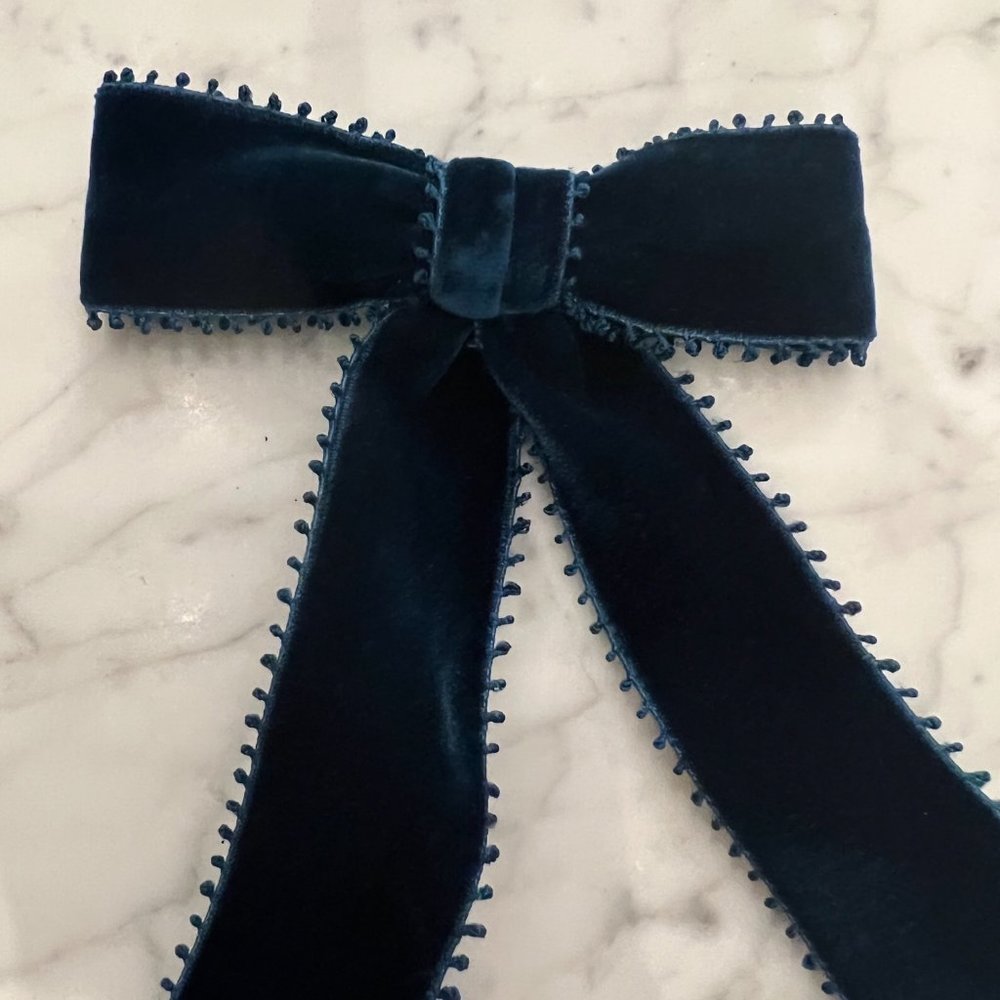 Jennifer Behr Velvet Blue Bow